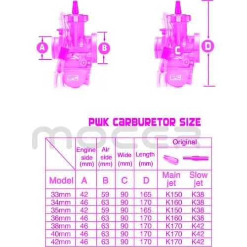 PWK Carburetor 33 34 35 36 38 40 42mm Racing Carb Universal 2T 4T engine Dirt Bike Motocross Motorcycle Scooter ATV Quad