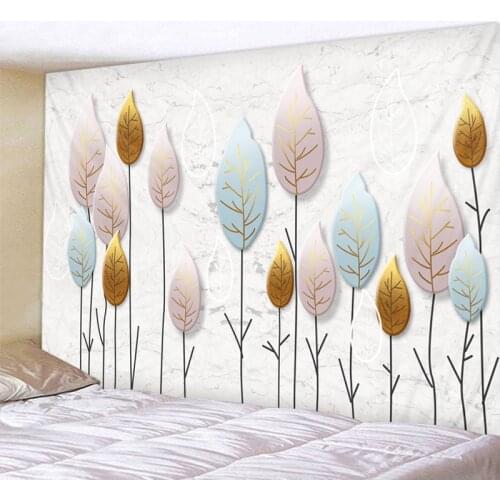 Pretty Simple Leaf Wall Tapestry Boho Mandala Wall Hanging Royal Blue 3D Hippie Wall Tapestry Home Decor Mint Yoga Mat