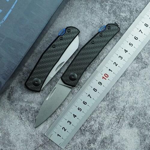 LEMIFSHE new 0230 0235 folding knife 20CV blade carbon fiber handle outdoor camping survival kitchen knife fruit knife EDC tool