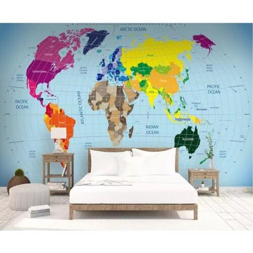 Beibehang Interior decoration silky personality classic wallpaper suitable for bedroom living room office map background behang