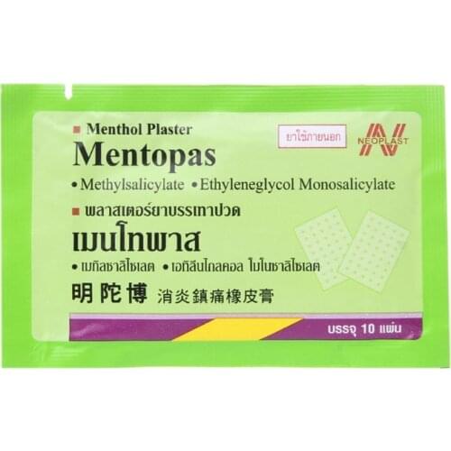 Mentopas Inflammatory Pain Relief Plaster For Neck / Muscle Aches Pain Relief