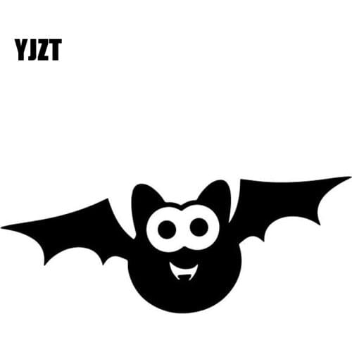 YJZT 16.1CM*6.3CM Cartoon Lovely Bat Car Sticker Decor Vinyl Decal Car Trunk Black/Silver C4-2803