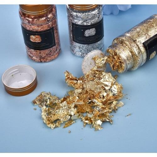 1 Bottle Of DIY Gold Foil Sheet Gold And Silver Confetti UV Epoxy Filler For Epoxy Resin Craft Home Nail Decoration