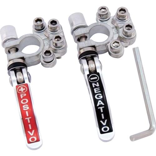 1 Pair Toolless Quick Disconnect Battery Main Cable Post Terminal Shut-Off Connectors for Car Truck