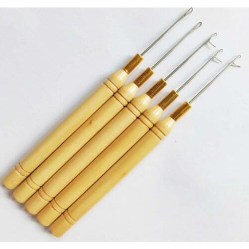Needles Weaving Hair Extensions Making Tools Yarn Knitting Hook Wood Steel Crochet Micro Dreadlock Threading Sewing