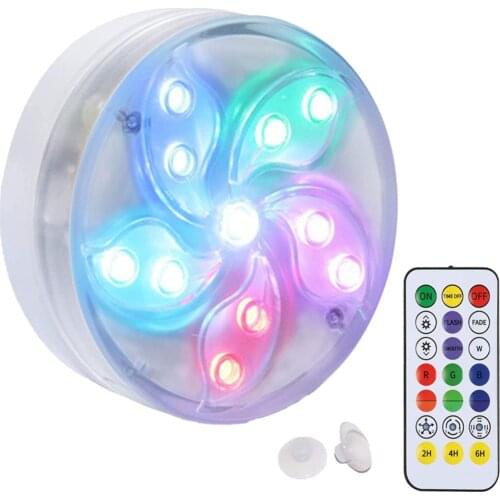 11 Led Remote Controlled Submersible Light Outdoor Vase Bowl Garden Party Decoration Battery Operated Underwater Night Lamp #G3