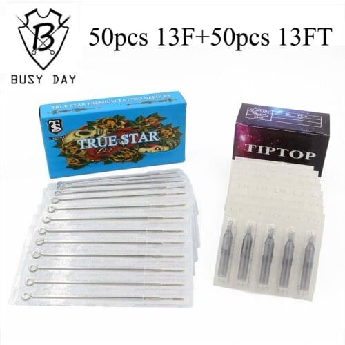 13F+13FT) 50pcs True star tattoo needles & 50pcs TIP TOP tattoo tips for tattoo machine gun tattoo supplies free shipping