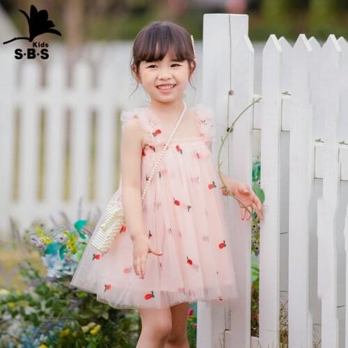 2020 New Arrival Spring and Summer Suspender Girl Dress Baby Girl Embroidered Veil Dress Kids Clothes Tulle Tutu Dress