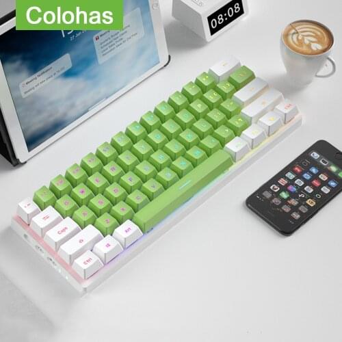 Wireless Bluetooth-compatible Mechanical Keyboard Dual-mode Type-C Wired Rechargeable Gaming Keyboard For Phone iPad Macbook
