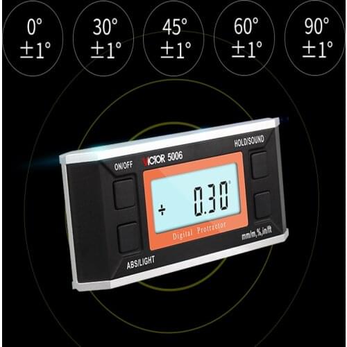 Digital Protractor Inclinometer Magnetic Adsorption Angle Finder Measure Bevel Box Goniometer Magnet 4*90 degrees VC5005/VC5006