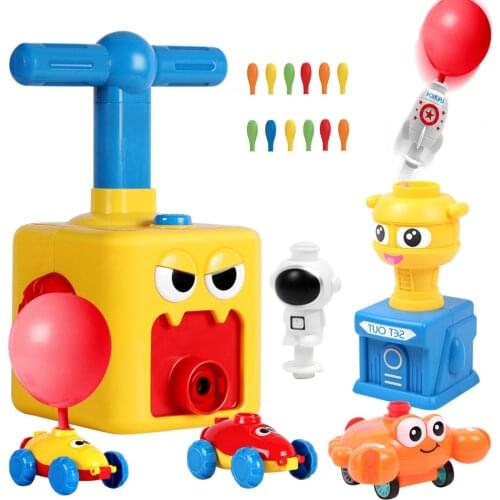 Childrens Toy Inertial Aerodynamic Balloon Car Puzzle Educational Montessori Rocket Launch Tower Toy Science Children Toy Gifts