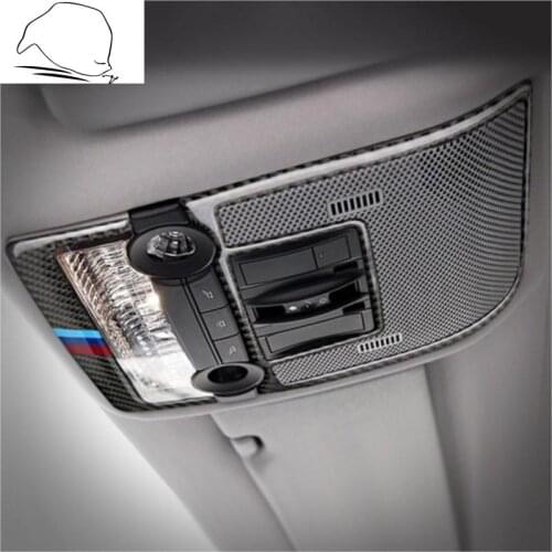 For Bmw E70 E71 X5 X6 2008-2013 Carbon Fiber Reading Light Dome Panel Decorative Frame Cover Trim Interior Molding Sticker