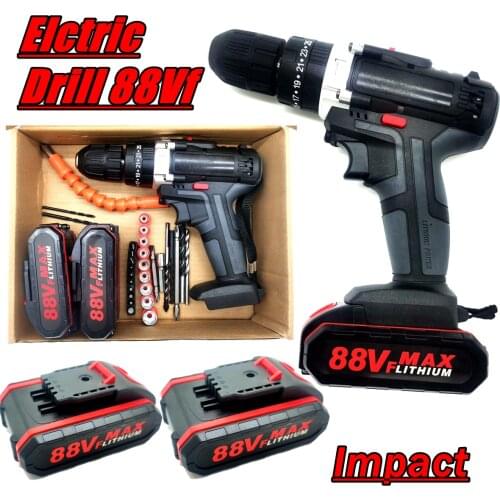 Gisam Cordless Drill Electric Impact Drill Screwdriver Power Tool Lithium Battery Drill Wireless Dril Drilling Machine Drill Set