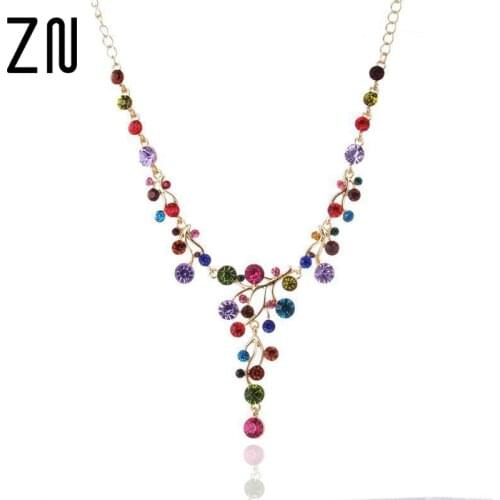 Fashion Crystal Women Bib Collar Choker Chunky Chain Pendant Statement Necklace