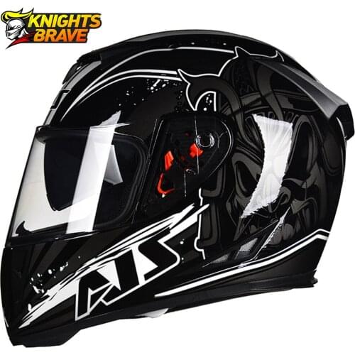 Full Face Casco Moto Double Lens Motorcycle Helmet Men Motobiker Motocross Helmet Removable Lining Helmet Motorcycle DOT