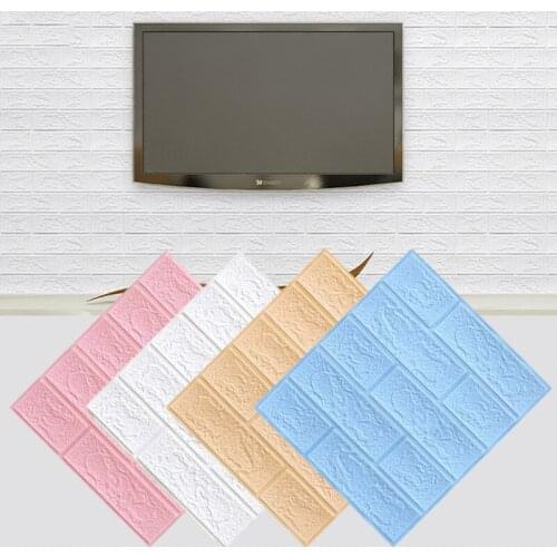 9Styles 3D Wall Stickers Waterproof Imitation Brick Self-adhesive Wallpaper Backdrop Wall Art Decor Living Room Home & Kitchen