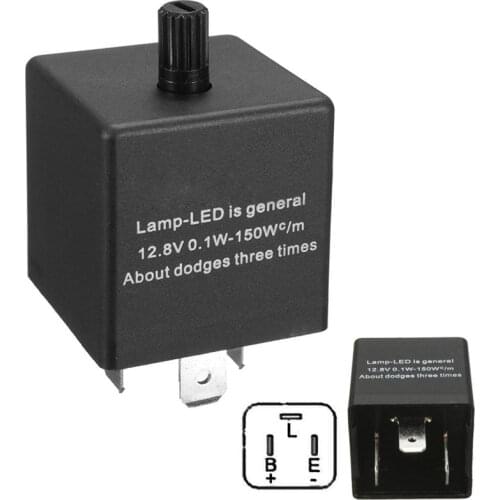 New 1Pcs 12V 3-PIN Electronic LED Adjustable High Quality Convenient Waterproof Flasher Relay For Car Turn Signal Light#275614