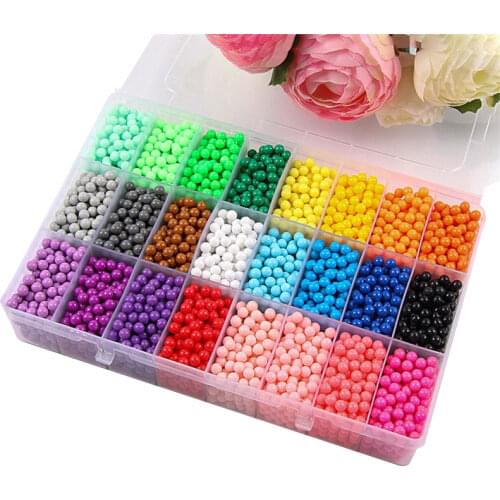 NEW 6000pcs 24 colors Refill Beads puzzle Crystal DIY water spray beads set ball games 3D handmade magic toys for children