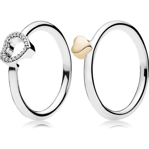 Pan home puzzle heart-shaped s925 silver simple fashion index finger ring chic stack wearing sterling silver ring Chinese Day