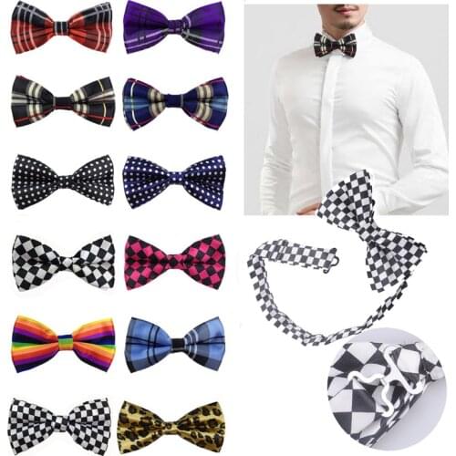 Adjustable Mens Bow Tie Plaid Polka Dots Striped Pre-tied Tuxedo Butterfly Bowtie Formal Neck ties Wedding Party Accessories
