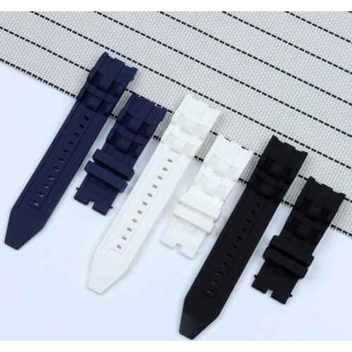 26mm Silicone Rubber Watchband Black Luxury Mens Wristband Watch Bracelet Replacement Strap No Buckle For/Invicta/Pro/Diver