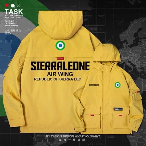 Sierra Leone Leonean SL SLE men jacket hooded air force logo army fan nation clothing coat streetwear mens clothes autumn