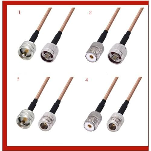 N To UHF PL259 Male & Female Connector Pigtail Jumper RG316 Cable 50 ohm