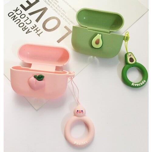 For Lenovo LP1 Case Cartoon Cute Fruit Anti-lost Ring Silicon Protect Cover for Lenovolp1s Wireless Earphone Case Coque