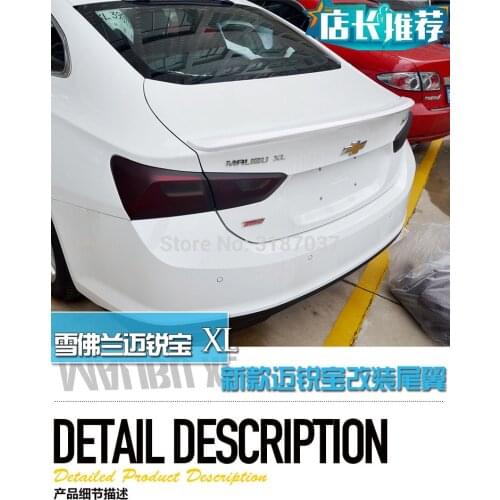 For Chevrolet Malibu XL 2016 2017 2018 Spoiler High Quality ABS Plastic Rear Roof Spoiler Wing Trunk Lip Boot Cover Car Styling