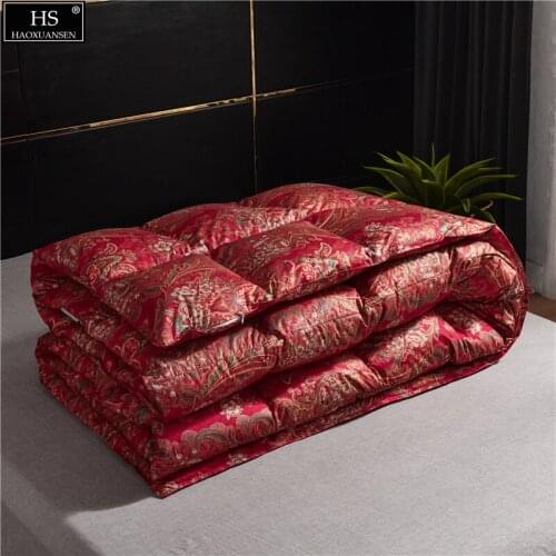 Gorgeous Baroque Paisley Goose Down Quilt 3.5/4Kg Winter Comforter Filling Power800 Combed Cotton Duvet Quilt OEKO-TEX Certified