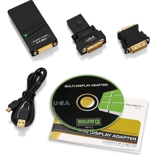 USB to DVI/VGA/HDMI multi-screen expansion external graphics card HD 1080P graphics card splitter computer conversion