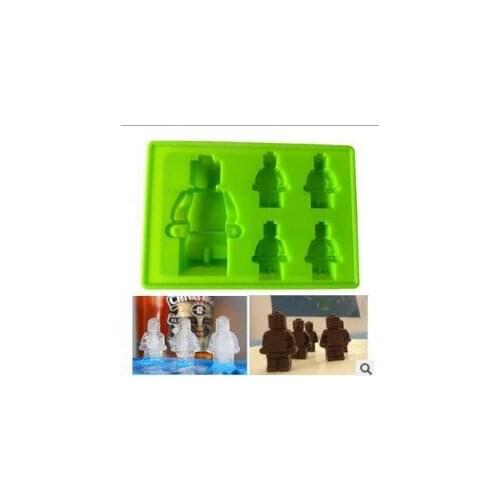 1PC Silicone Candy Soap Molds & Ice Cube Trays 4 + 1 Robot Chocolate Strawberry Bar Jello Mold Shapes