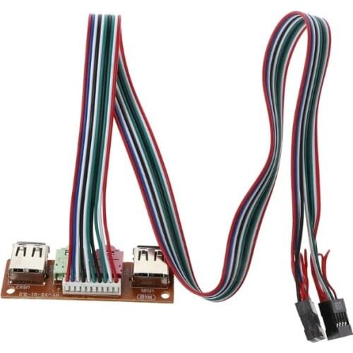 2-Port USB 2.0 Computer Case Front Panel Jacks Port Mic Earphone Cable 87HE