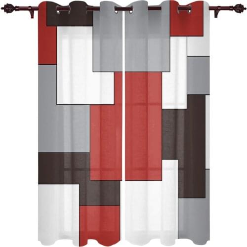 Mid Century Abstract Geometric Classic Windows Curtains Living Room Bedroom Kitchen Curtains For Children Drapes