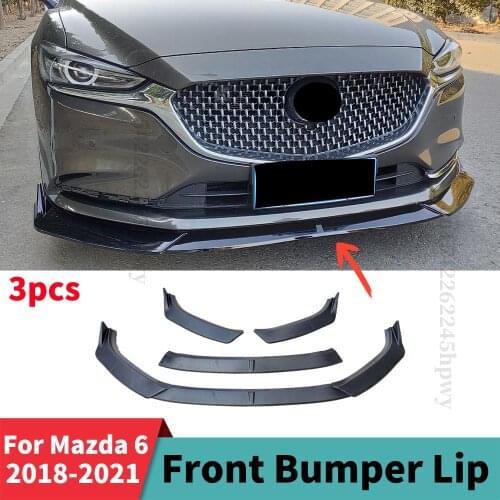 Front Bumper Lip Chin Tuning Accessories Splitter Trim Styling Facelift Body Kit Spoiler Guard For Mazda 6 2018 2019 2020 2021