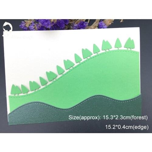 AlinaCraft METAL CUTTING DIES 2pc Wave Tree Forest Hill Village Plant Dot Punch Scrapbook Paper Crafter Card Album Art Cutter