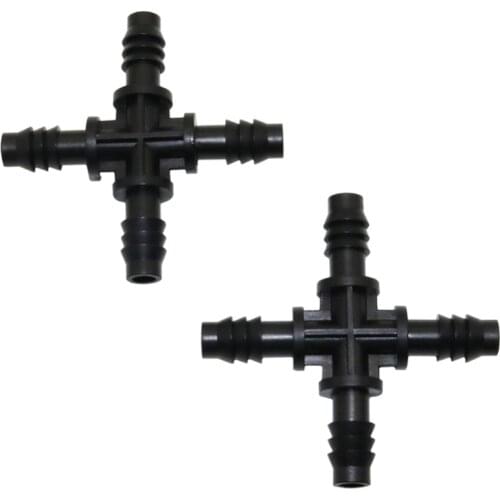 8 mm 4-Way Water Splitter Garden Drip Irrigation Watering Quick Coupling Agriculture Water Adapter for 8 / 11mm Hose 5 Pcs