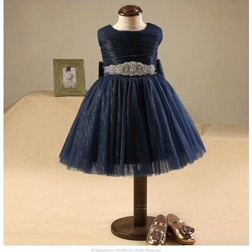 Glizt Diamond Belt little flower girls dresses for weddings Baby Party frocks 1 year Birthday Dress kids prom dresses