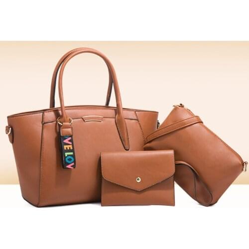 Designer Pu Leather Women Handbags High Quality Ladies 3 Pieces Set Shoulder Crossbody Bags Large Capacity Tote Messenger Bag