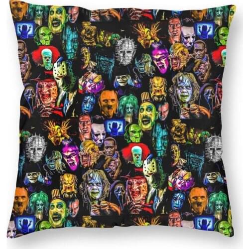 Horror Film Baddies Legends Square Throw Pillow Case Home Decorative 3D Double Side Printed Chucky Jason Cushion Cover for Car