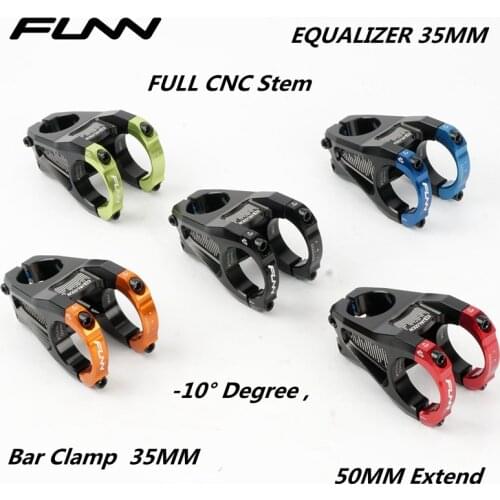 FUNN EQUALIZER 35MM STEM MTB Mountain Bike Alloy Full CNC Bar Clamp 35MM 50MM Extend -10°Degree Enduro Dirt Jump AM Bicycle Stem
