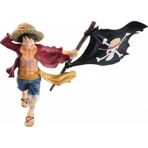 22CM Japanese anime figure one piece luffy flag ver action figure collectible model toys for boys