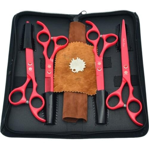 7.0" Purple Dragon Dog Grooming Scissors Steel Professional Pet Cutting Shears Thinning Tesoura Up&Down Curved Scissor LZS0375