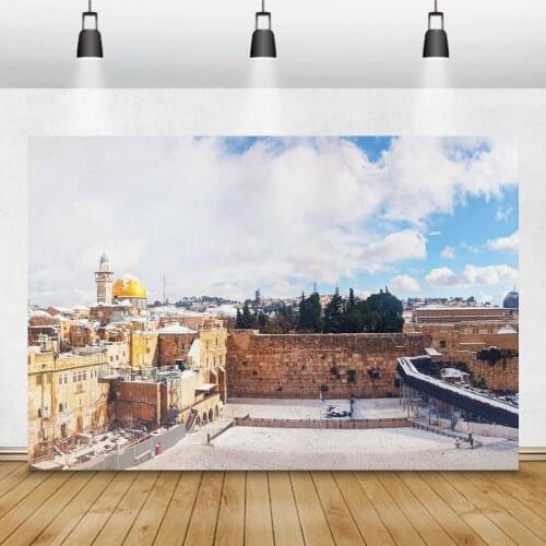 Laeacco Jerusalem Holy City Islam Christian Architecture Landscape Photo Photography Backdrop Photo Background For Photo Studio