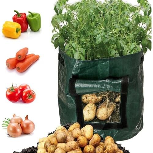 Potato Grow Container Bag DIY Planter PE Cloth Planting Vegetable Gardening Vegetable Pot Planting Grow Bag Garden Tool