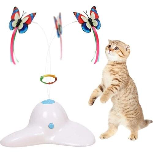 MySudui Pet Cat Toy Butterfly Teaser Stick Cat Toys MySudui Pet Cat Toy Butterfly Teaser Stick Cat Toys Interactive Electric Rot