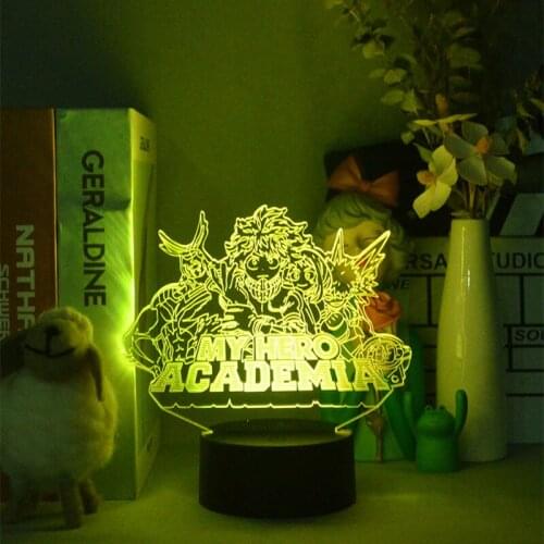 3D Nightlight My Hero Academia Table Lamp Anime Boy Girl Cool Teenager Bedroom Decor Manga Cute Cartoon Gift 16 Color Control