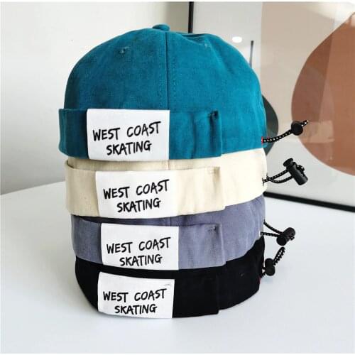 New Brand Vintage Beanie Hats Men Women Spring Autumn Landlord Hat Streetwear Hip Hop Brimless Hat Docker Cap Skullcap Dad Caps