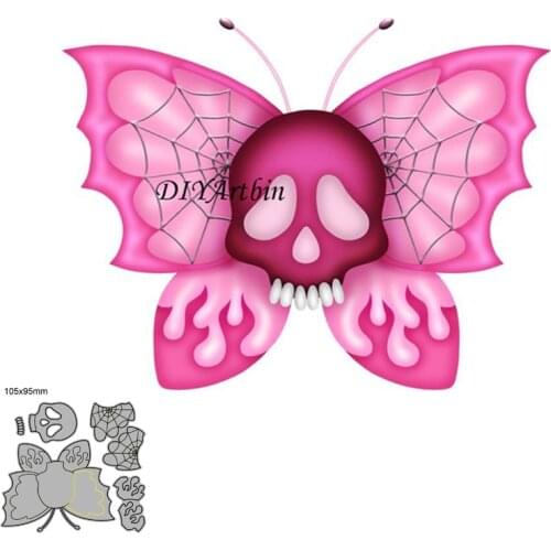 New skull butterfly Valentine layering Die stencils for christmas diy card Halloween metal cutting dies for scrapbooking