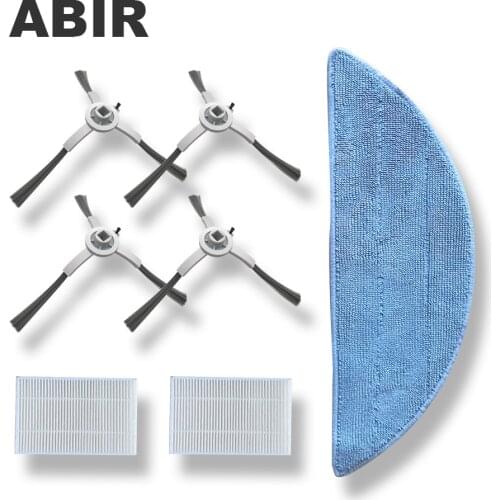 Original Spare Parts for Smart Vacuum Robot Cleaner X5,X6,X8 ,Includes Side Brus 4pcs,HEPA Filters 2pcs, Mop 1pc
